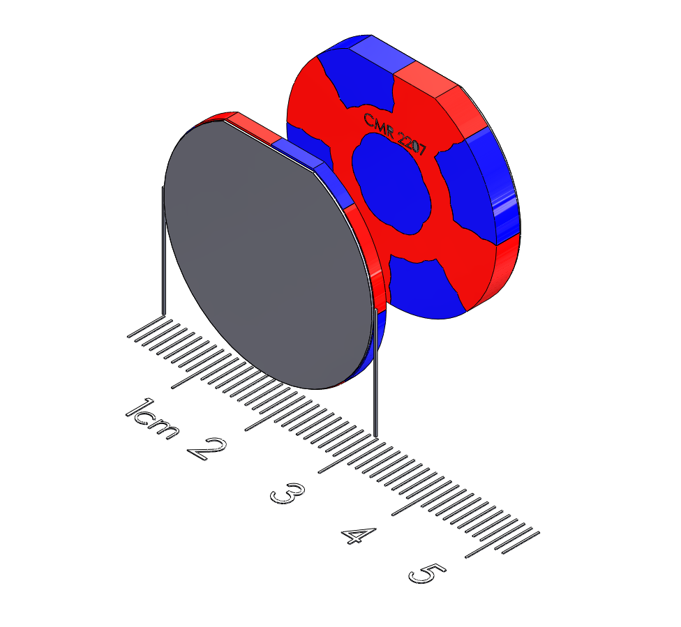 Small Tablet Polymagnet pair - Twist/Release - 1.125" diameter